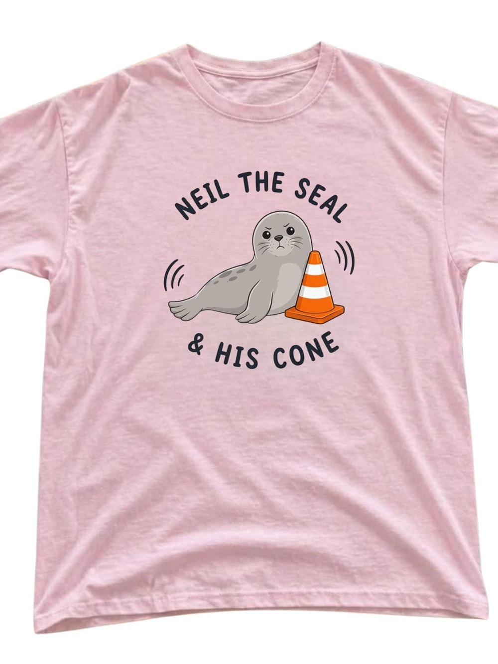 Gildan Neil the Seal & His Cone Pink Graphic Tee